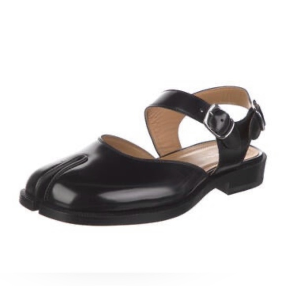 Maison Martin Margiela Black Leather Tabi Loafers, Size 38 - Picture 3 of 6